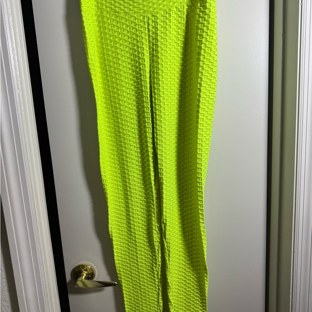 Neon Yellow Textured Women's Leggings